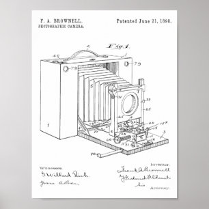 Impressão 1898 do desenho da arte da patente da