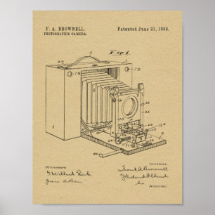 Impressão 1898 do desenho da arte da patente da