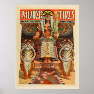 Impressão 1900 da arte do anúncio dos pneus de