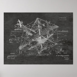 Impressão 1916 do desenho da arte da patente do