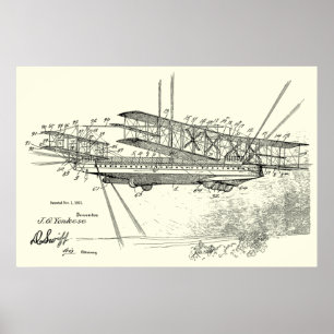 Impressão 1921 do desenho da arte da patente do