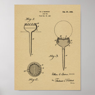 Impressão 1926 da arte da patente de design do T