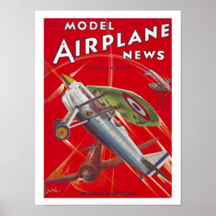 IMPRESSÃO 1936 ILUSTRAÇÃO DO COBRIR MAG DO AVIÃO