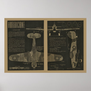 Impressão 1938 da arte do design do avião do