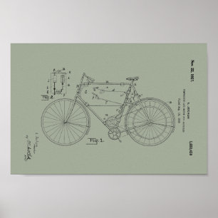 Impressão 1948 da arte da patente da bicicleta de