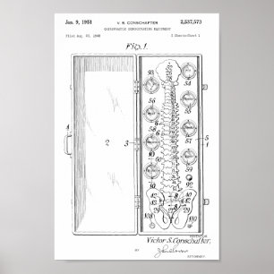Impressão 1951 da arte da patente da espinha da