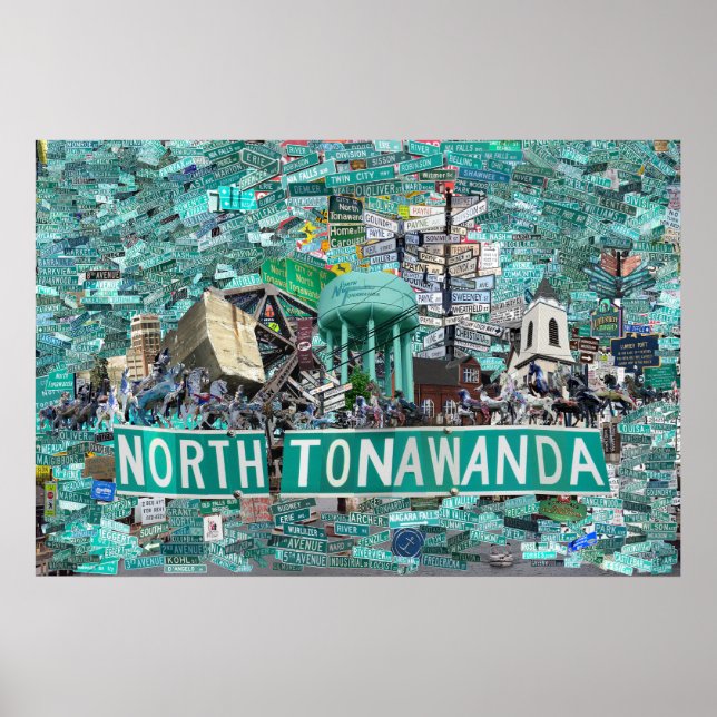 Impressão 30x20 - As Ruas de North Tonawanda NY  (Frente)