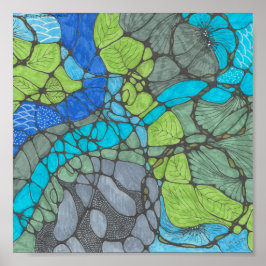 Impressão 8x8in de rabisco sobrecarregado.