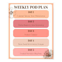 Impressão a pedido Poster semanal para pequenas em