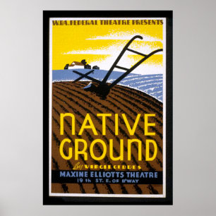 Impressão à terra nativo do poster de WPA do