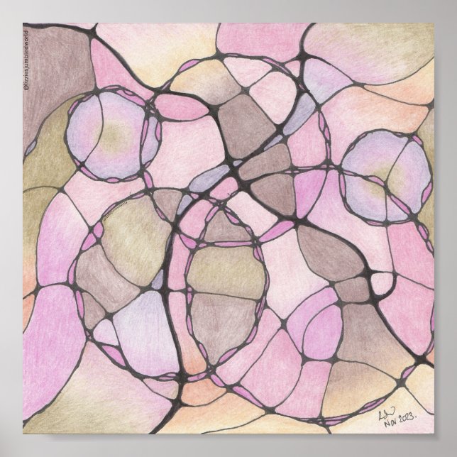 impressão abstrato1 doodle 8x8in. (Frente)