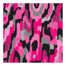 Impressão Abstrato a rosa e preto