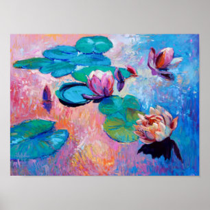 Impressão Abstrato de Arte Floral Colorida