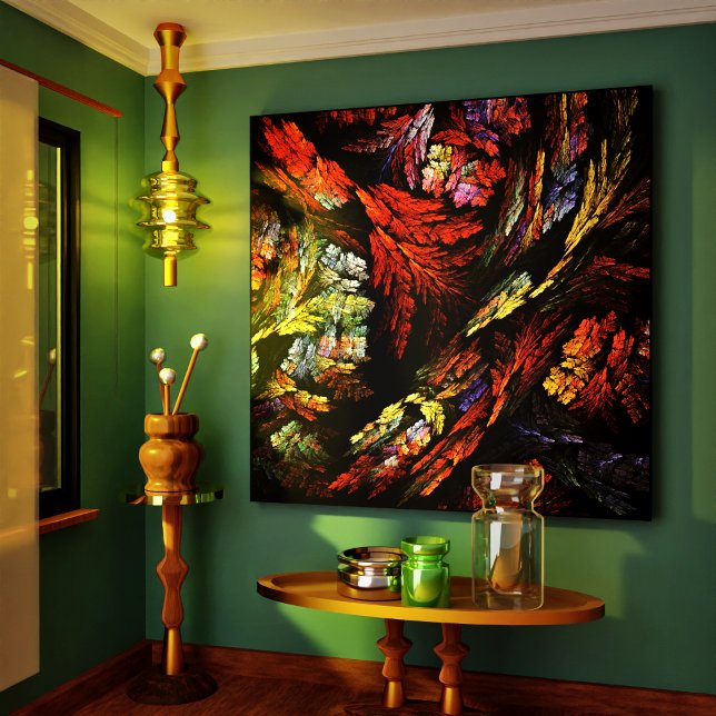 Impressão Abstrato de Canvas de Harmonia de Cor (Color Harmony Abstract Art Wrapped Canvas Print)