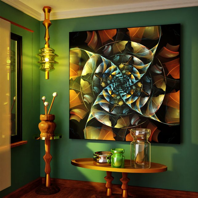 Impressão Abstrato de Canvas de pintura (Pinwheel Abstract Art Wrapped Canvas Print)