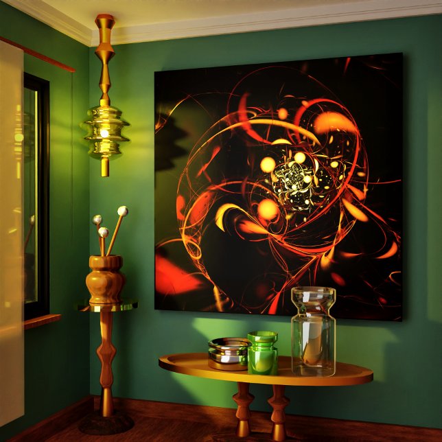 Impressão Abstrato de Canvas de pulsação (Heartbeat Abstract Art Wrapped Canvas Print)