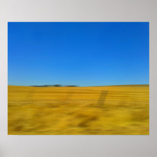 Impressão Abstrato de Paisagem Azul