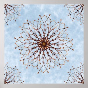 Impressão abstrato desencapado do poster da árvo