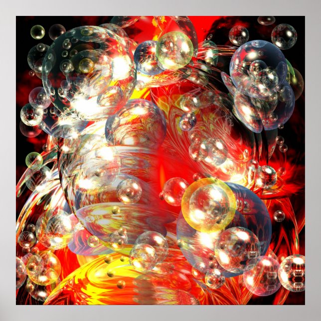 Impressão Abstrato Digital Art Square Moderno (Frente)