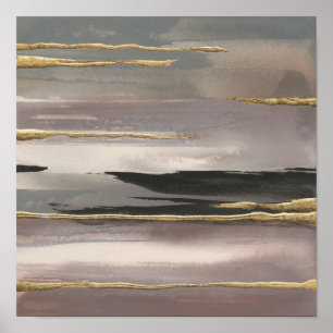 Impressão abstrato dourado do ouro da névoa II d