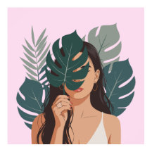 Impressão abstrato para para mulher, papel Poster