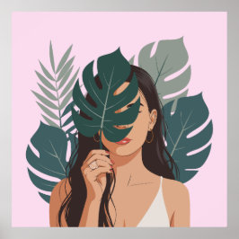 Impressão abstrato para para mulher, papel Poster 