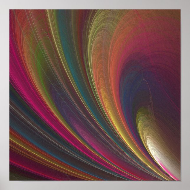 Impressão abstrato Rainbow Swirl (Frente)