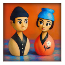 IMPRESSÃO ACRÍLICO NIKO E HANA. 12 X 12 POLEGADAS.