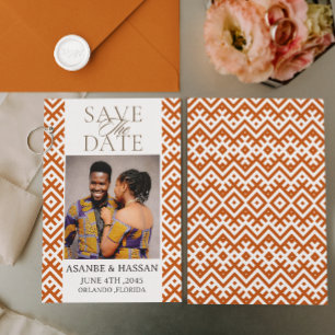 Impressão Africana com Foto de Casamento Save The