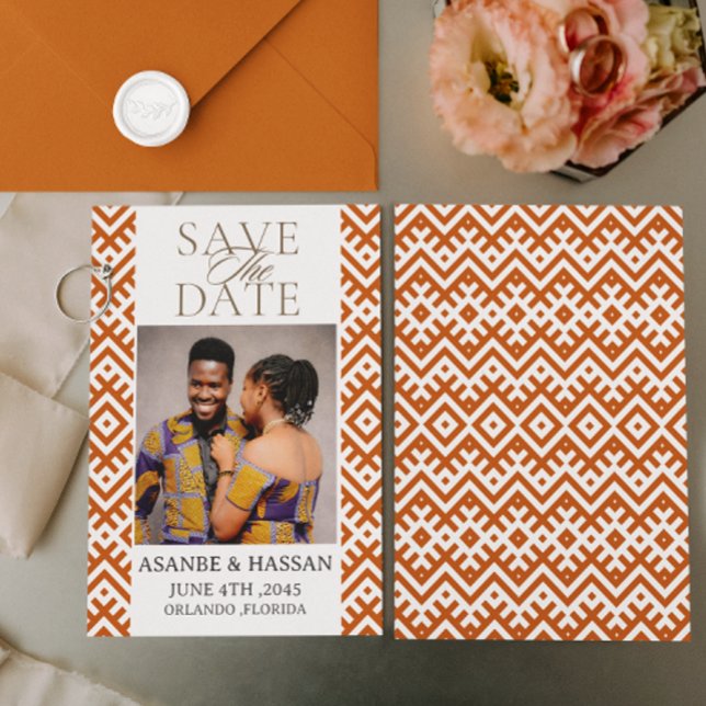 Impressão Africana com Foto de Casamento Save The  (Criador carregado)