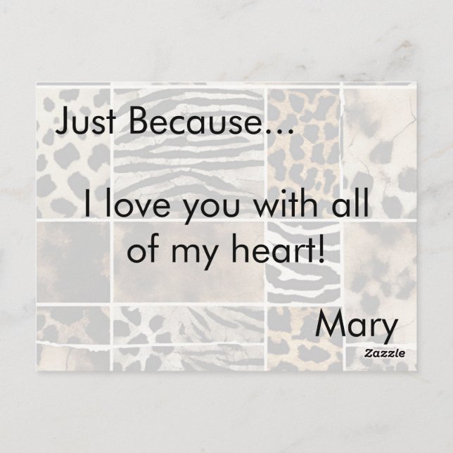 Impressão animal - Cartão postal (Verso)