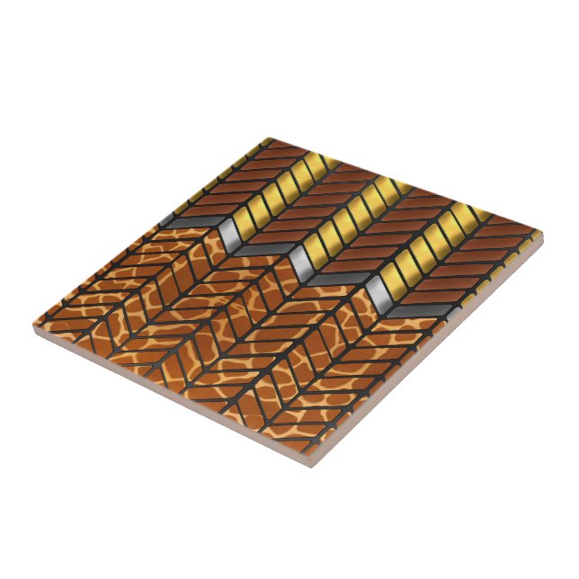 Impressão Animal de Girafa Chevron Ziguezague Mode (Lateral)