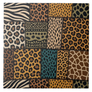 Impressão Animal de Patchwork