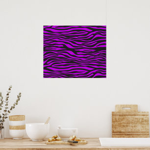 Impressão animal, listras da zebra - roxo preto