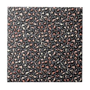 Impressão Animal Manchas de Leopardo Preto Rosa An