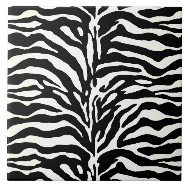 Impressão animal selvagem, zebra em preto e branco (Frente)