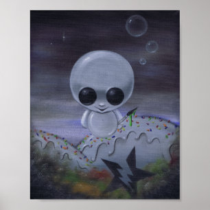 impressão ansioso da arte do artista