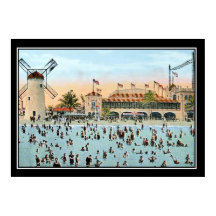 Impressão Antiga da Praia de Miami