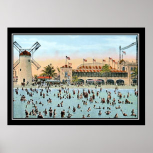 Impressão Antiga da Praia de Miami