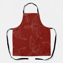 Impressão Apron Vermelho Scraffito Cardeal