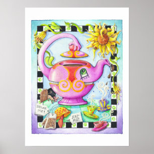 Impressão arquivística 18"x24" - LOUCOS POR CHÁ