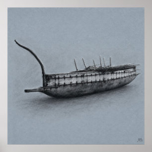 Impressão Arquivística do Desenho da Canoa de Mada
