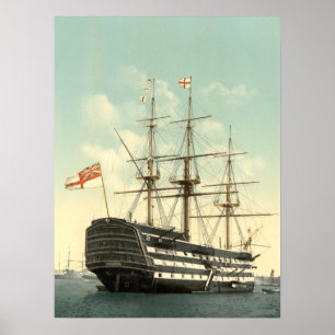 Impressão arquivístico da HMS Victory de Nelson