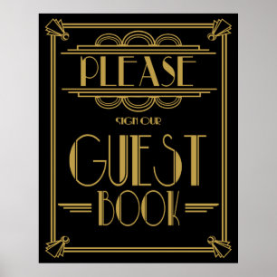 Impressão Art Deco Gatsby "Por favor, assine nosso