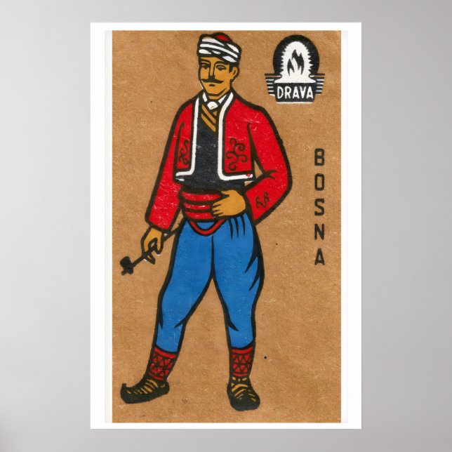 Impressão Artística Caixa de Fósforos Cartaz Vinta (Frente)