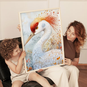 Impressão artística caprichosa do Grou-do-paraíso