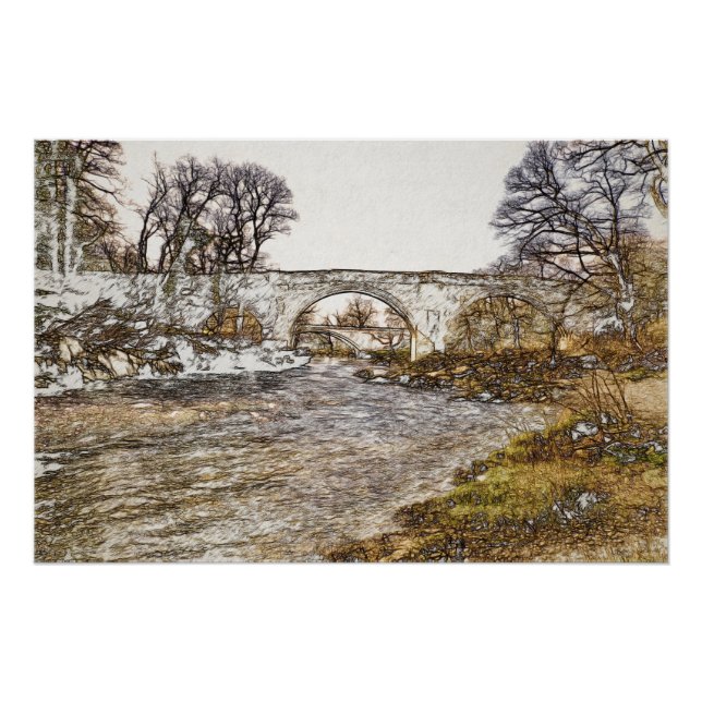 Impressão artística da Ponte do Diabo Kirkby Lonsd (Frente)