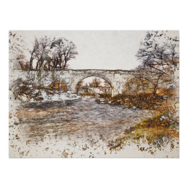 Impressão artística da Ponte do Diabo Kirkby Lonsd
