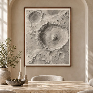 Impressão artística da topografia da cratera lunar