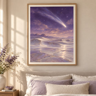 Impressão artística de cometa sobre o Deserto de V